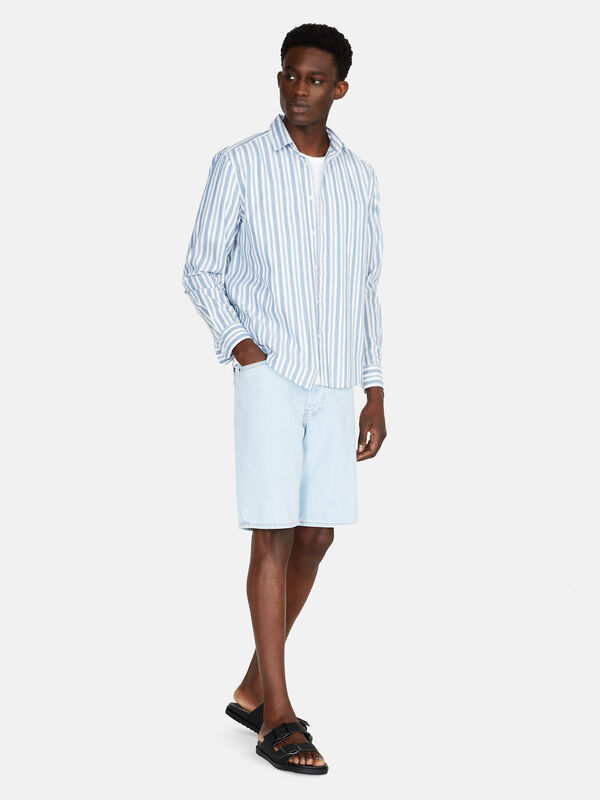 Regular fit denim bermudas - men's shorts | Sisley