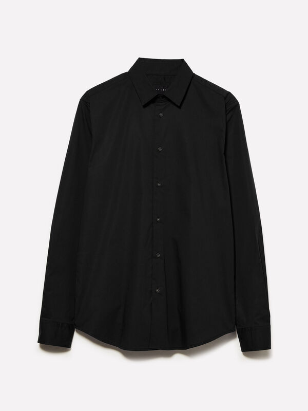 Black slim fit shirt Black slim fit shirt - men's slim fit shirts | Sisley