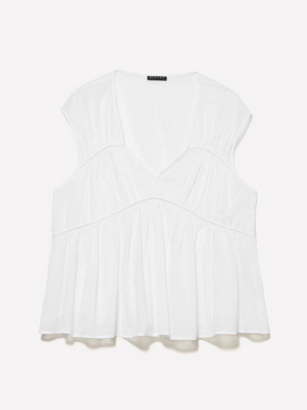 White top with curl - women's tops | Sisley