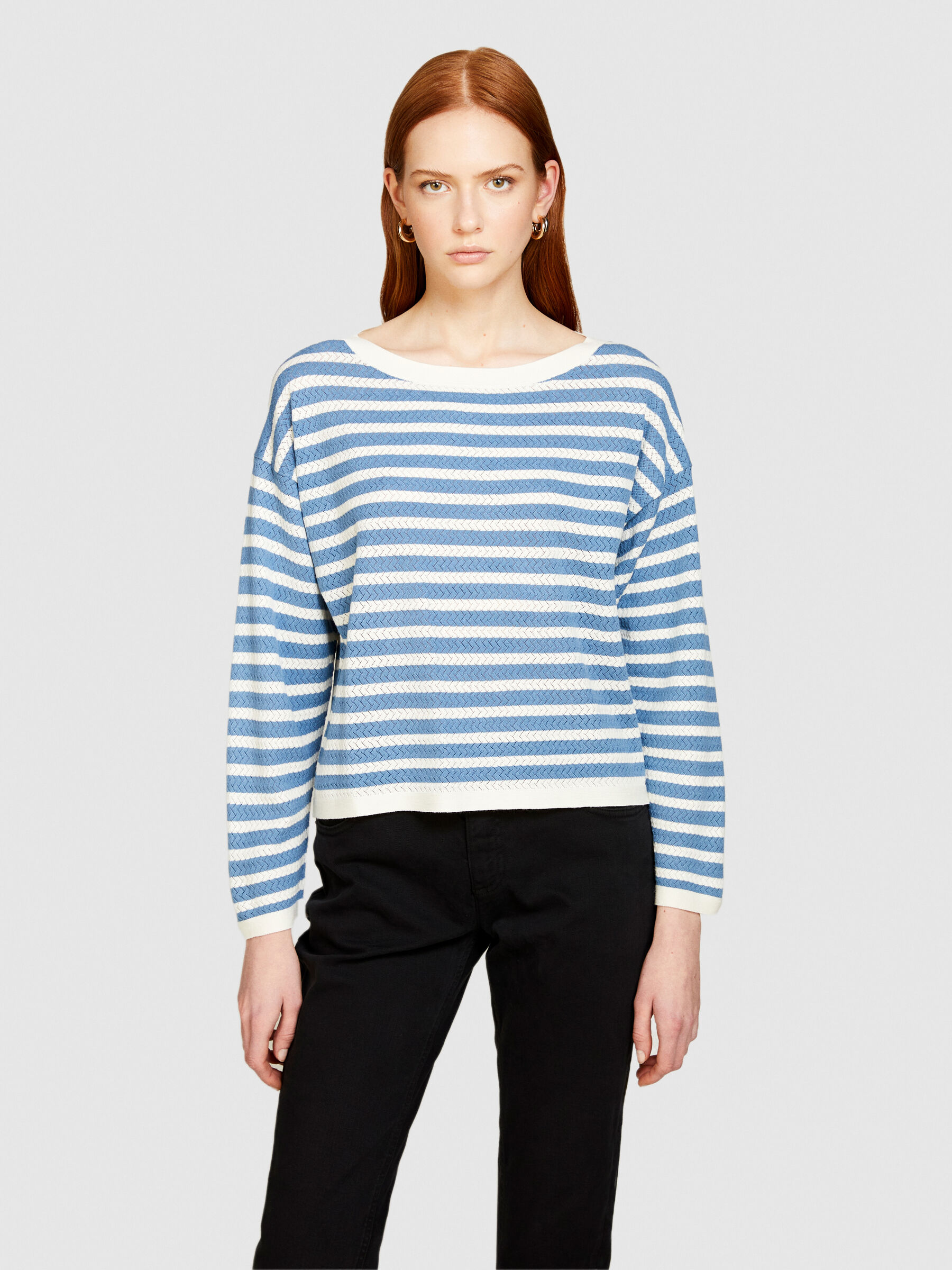 Sweater with two-tone stripes Women image number null