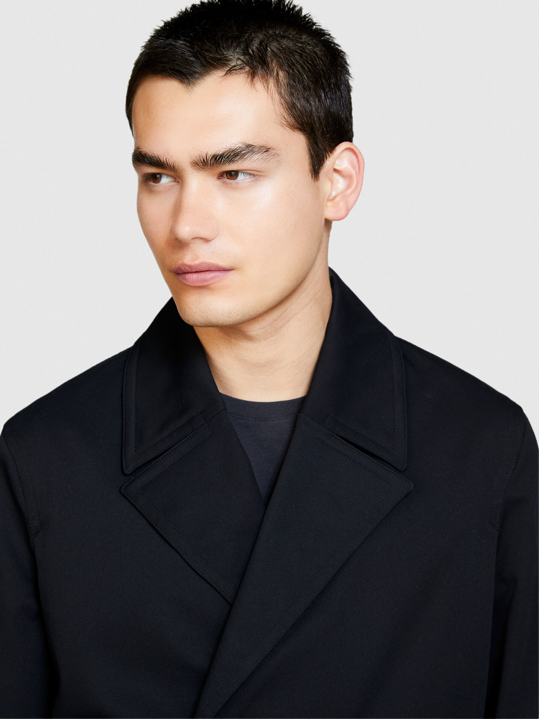 Double-breasted peacoat, Black - Sisley Double-breasted peacoat, Black - Sisley