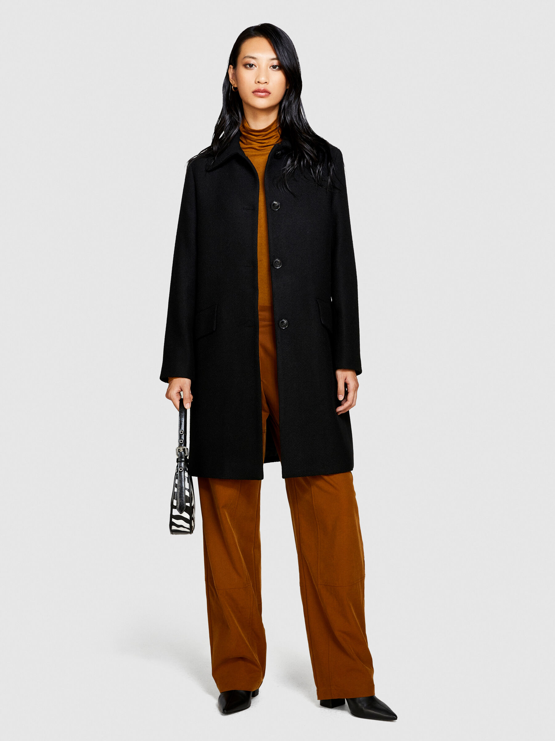 Womens black clearance boucle coat