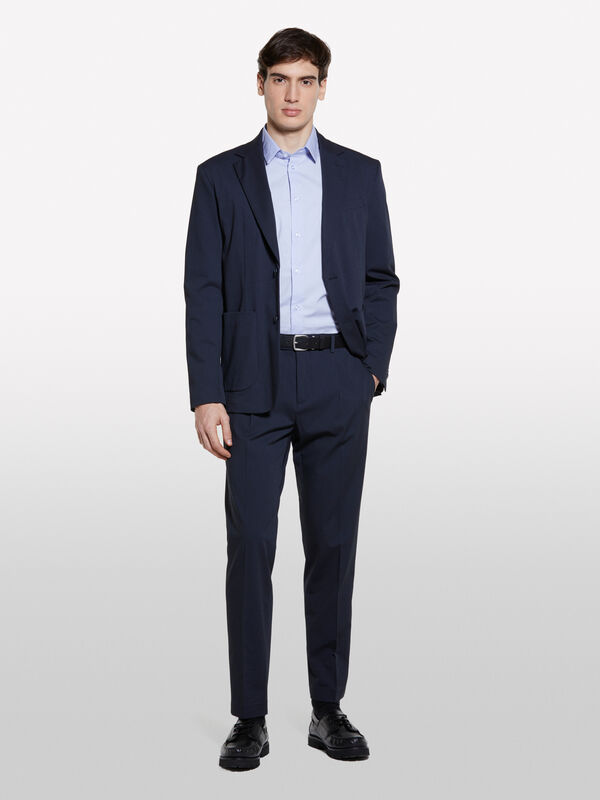 Dark gray single-breasted blazer - men's blazers | Sisley