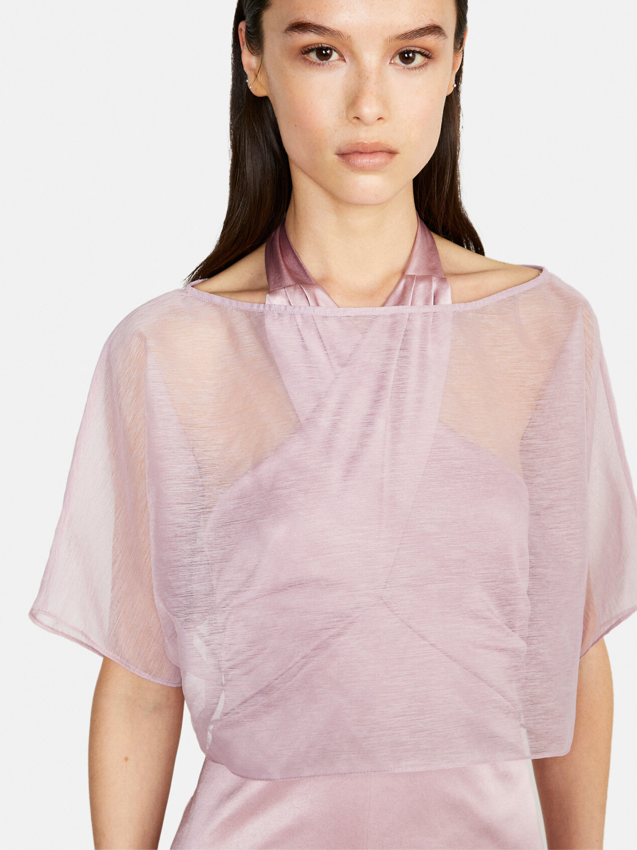 Pink outlet organza blouse