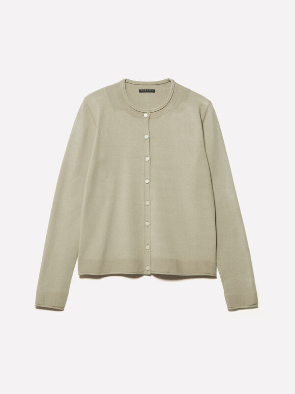 Military green regular fit cardigan - women's cardigans | Sisley