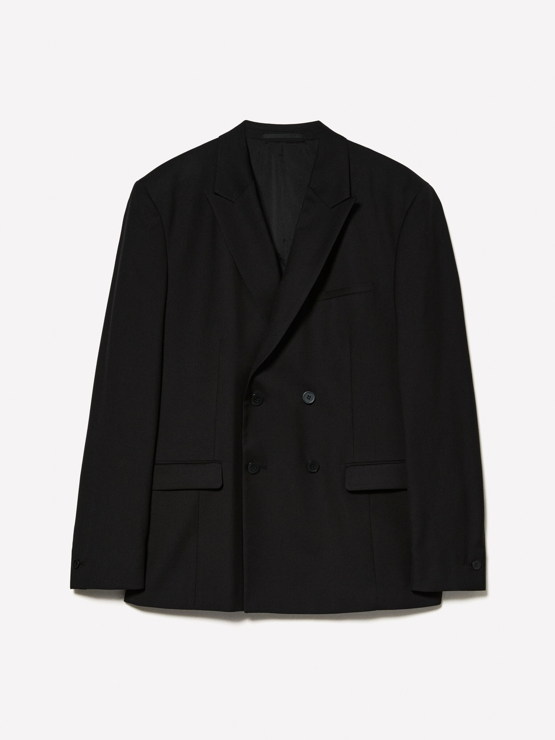 Black slim comfort fit double-breasted blazer, Black - Sisley
