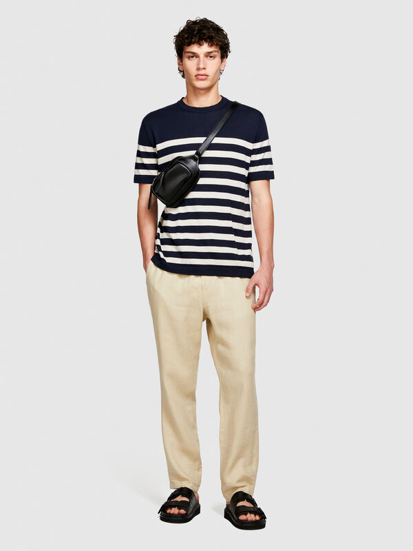 Striped knit t-shirt - men's short sleeve t-shirts | Sisley