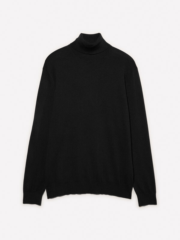 Black sweater with high neck - men's high neck sweaters | Sisley