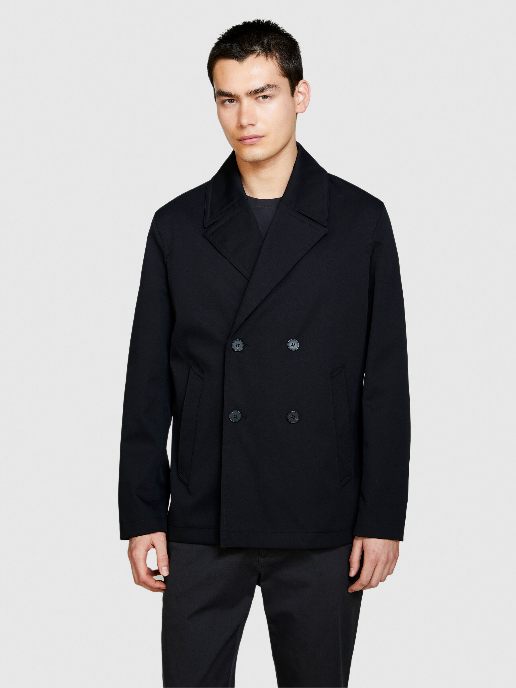 Double-breasted peacoat Men image number null