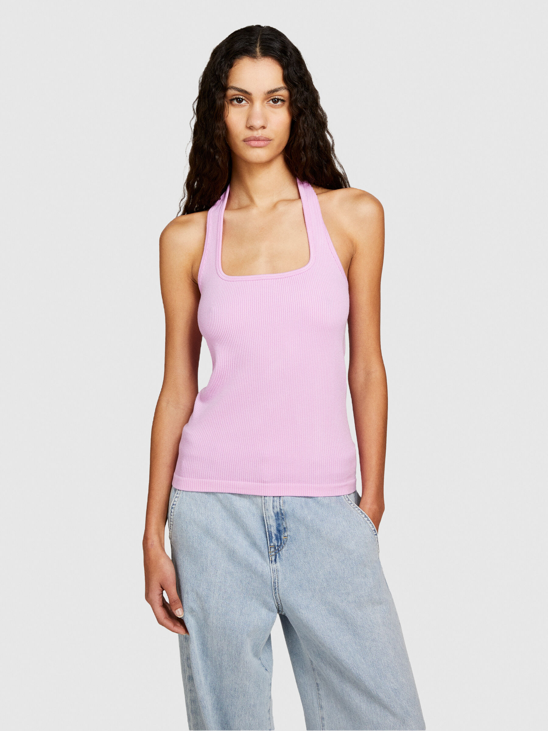 Seamless ribbed top, Soft Pink - Sisley