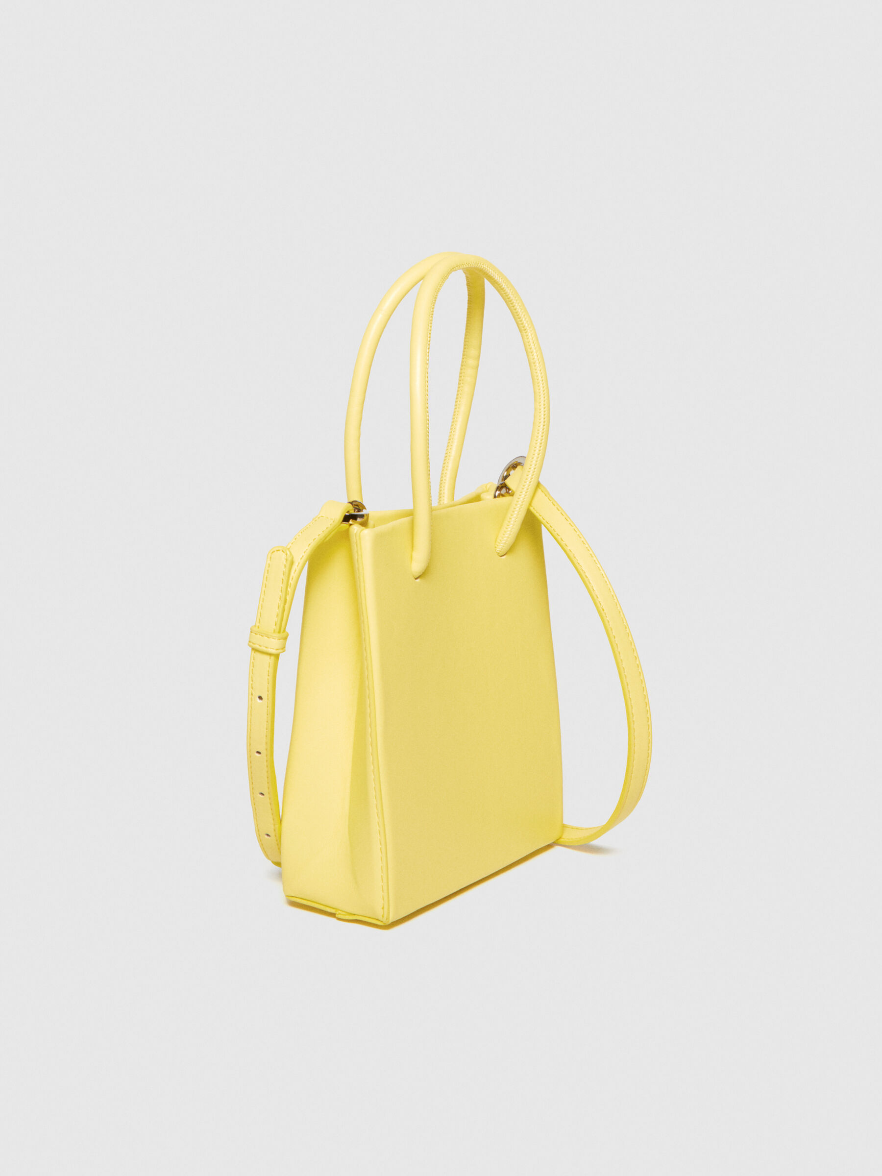 Mini tote bag with shoulder strap Yellow Sisley