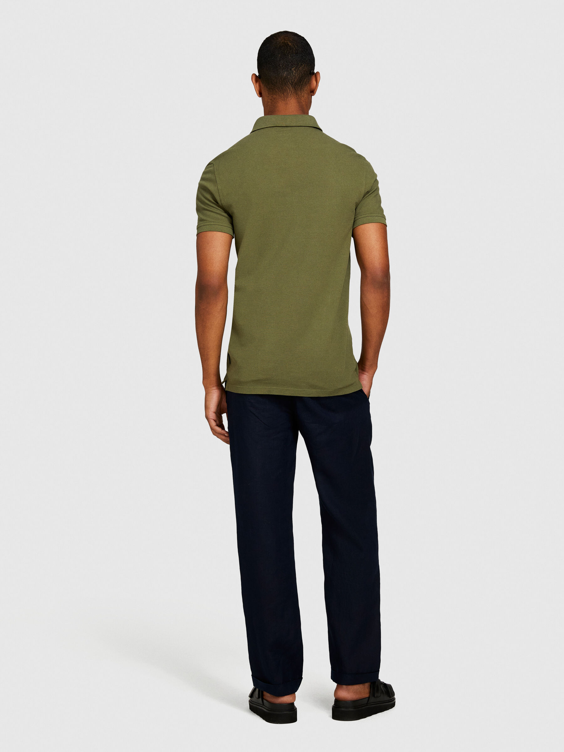 Regular fit trousers in 100% linen Men image number null