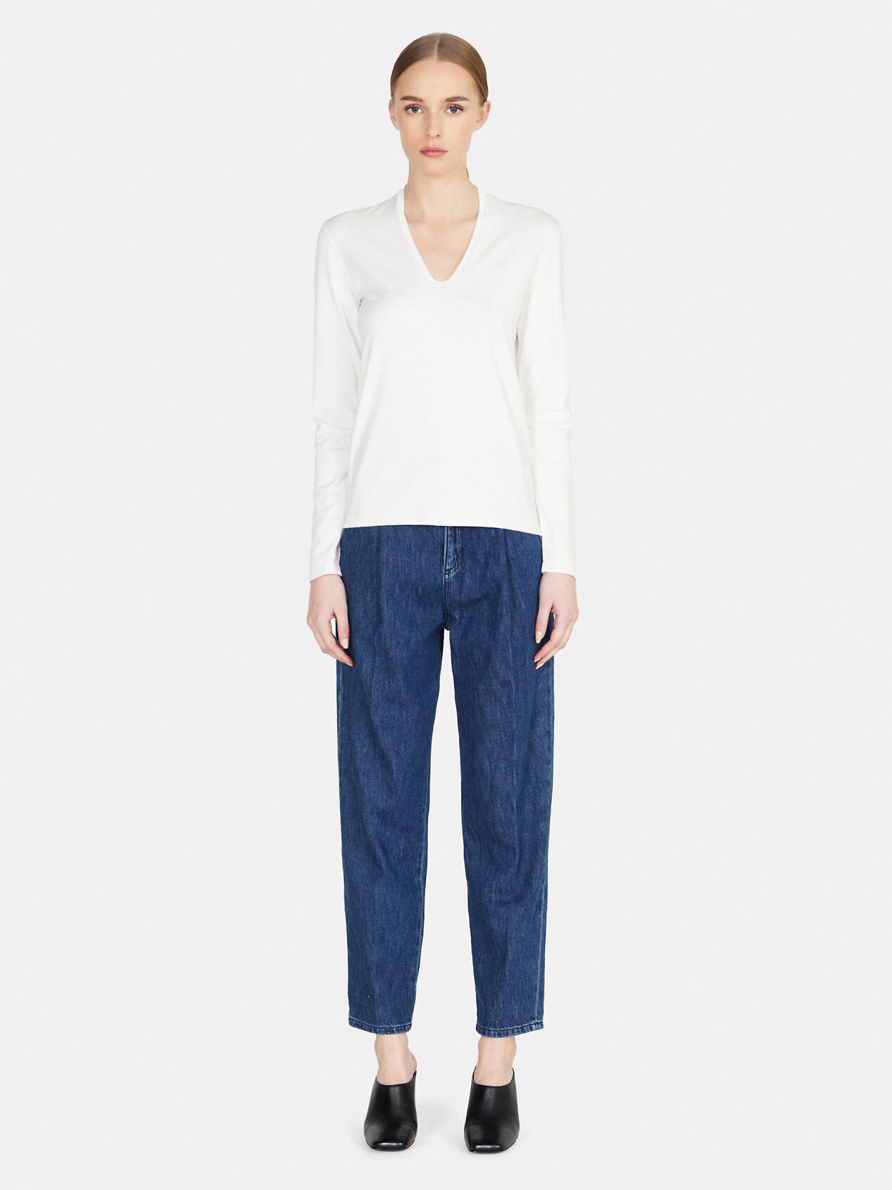 Plunging neckline sweater top