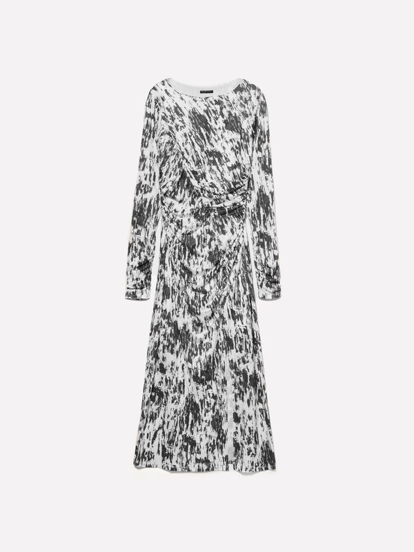 Fitted dress with slit - women's midi dresses | Sisley
