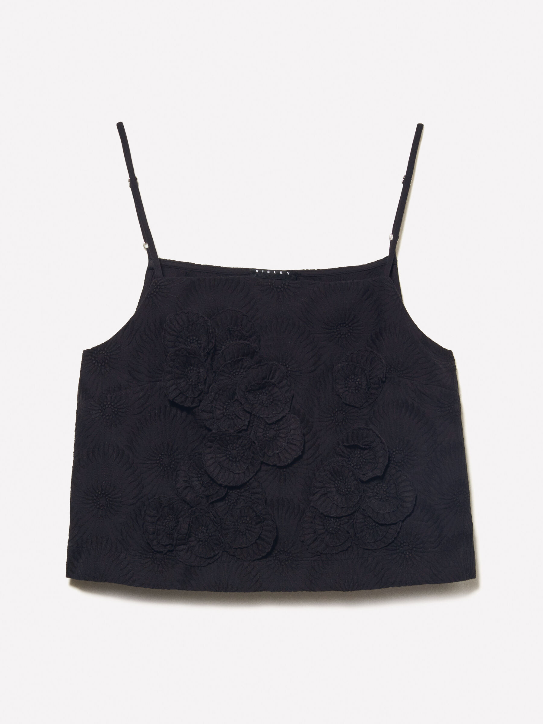 祝開店！大放出セール開催中 Black cropped Sisley - Black flowers, with top トップス