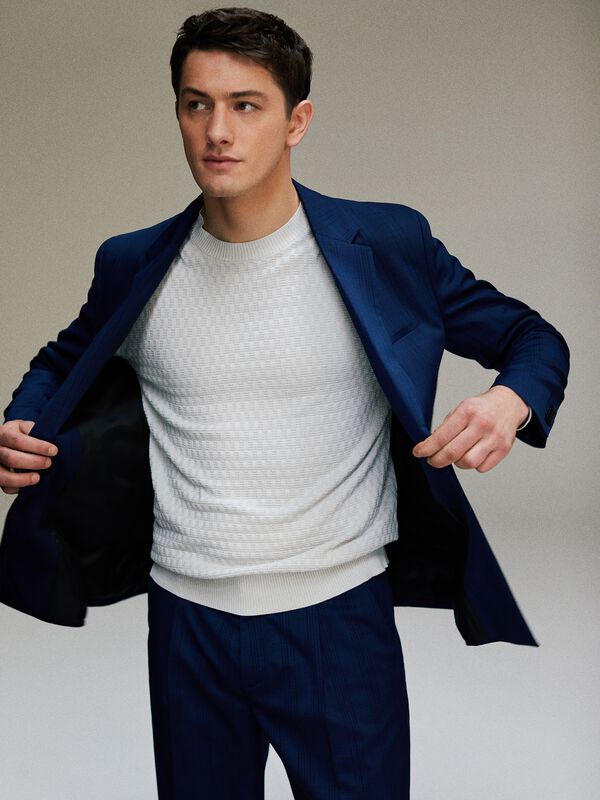 Solid colored sweater - men's crew neck sweaters | Sisley