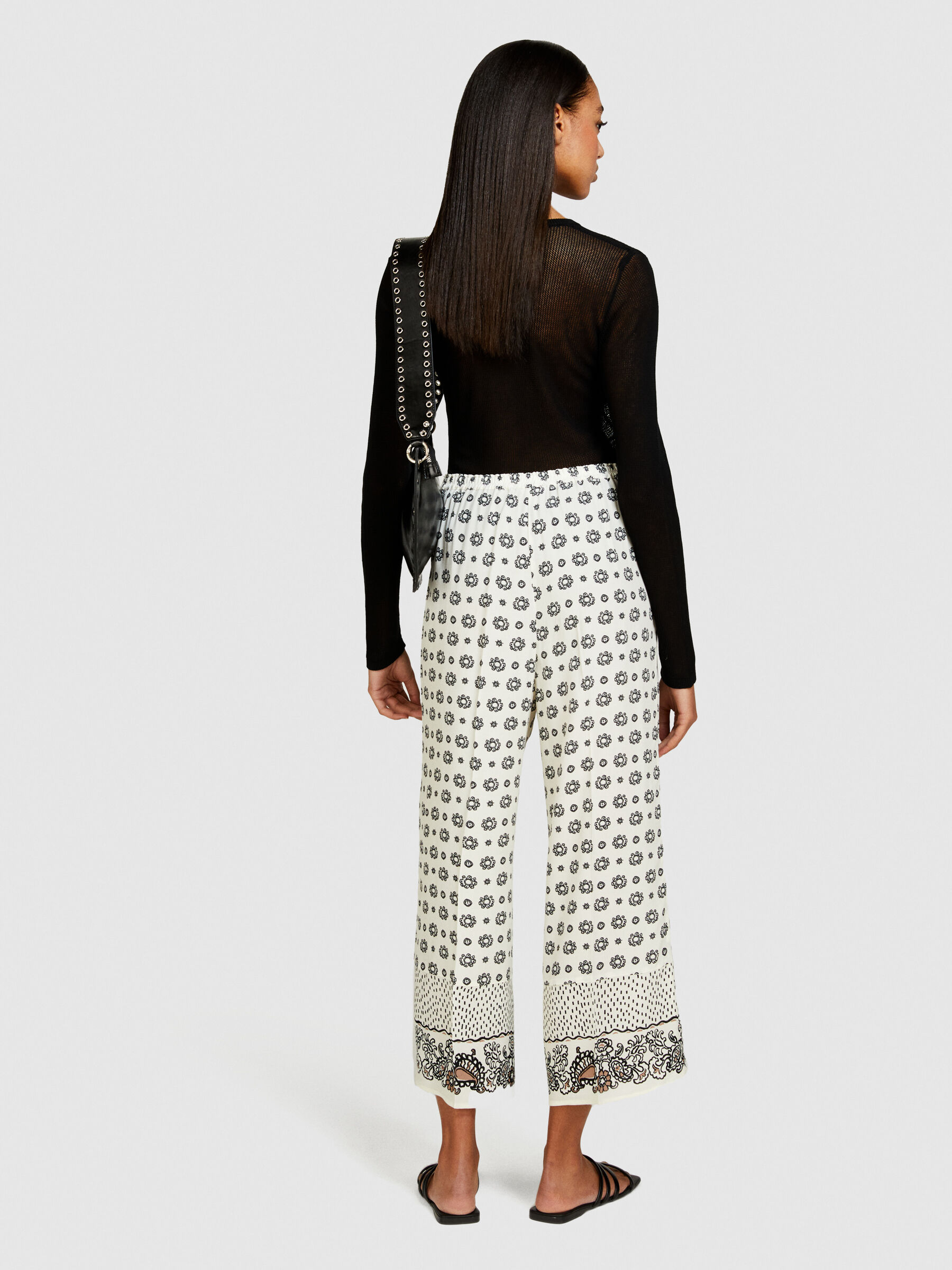 Printed satin trousers Women image number null