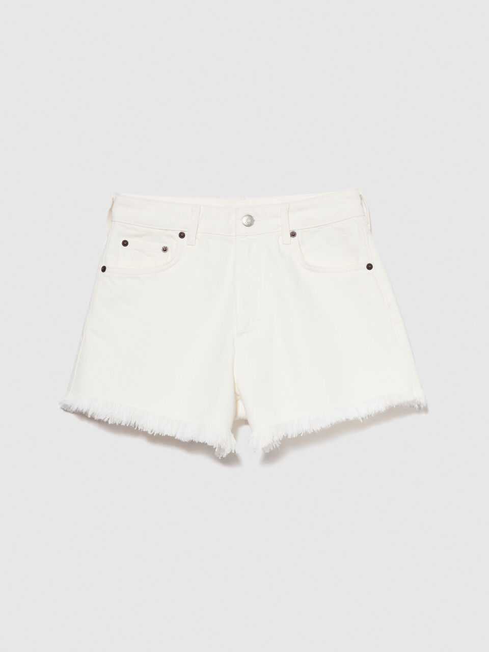 Fringed jean shorts Women image number null
