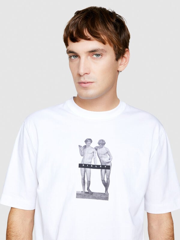 T-shirt with print T-shirt with print - men's short sleeve t-shirts | Sisley