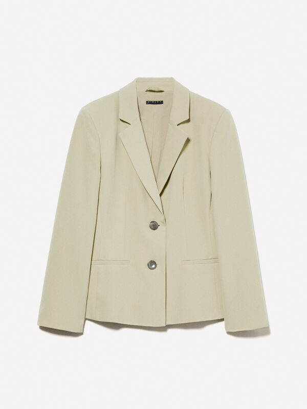 Military green slim fit blazer - women's blazers | Sisley