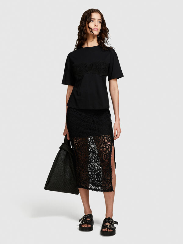 Bustier t-shirt - women's short sleeve t-shirts | Sisley