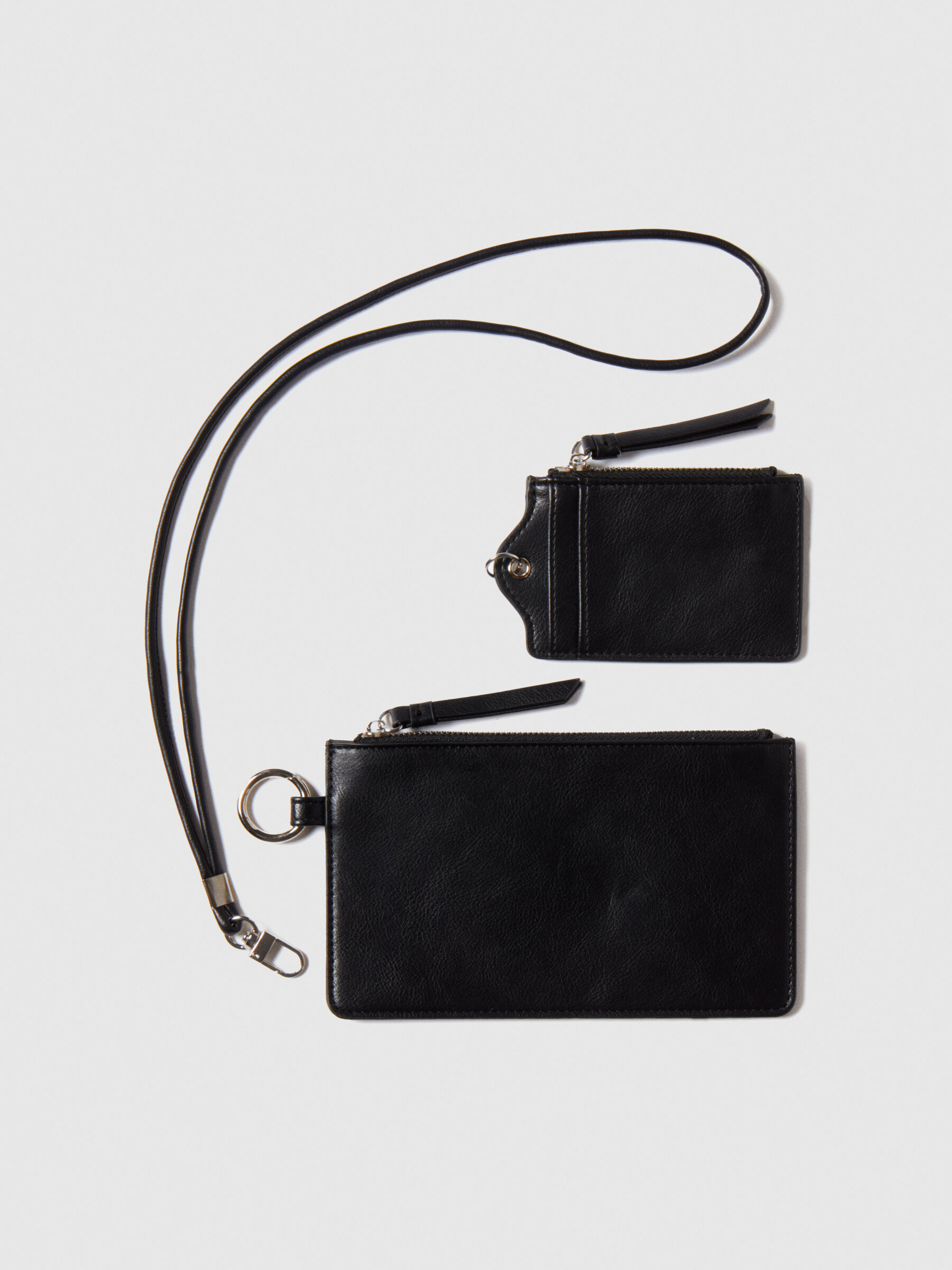 Cell phone holder with card holder, Black - Sisley