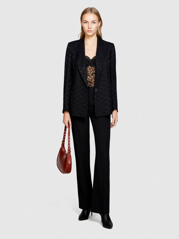 Flared high-waisted trousers - women's palazzo trousers | Sisley