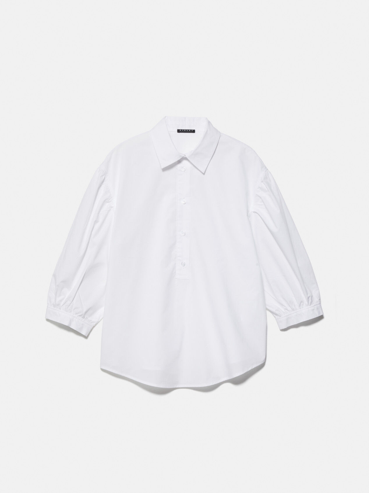 Shirt with balloon sleeves, White - Sisley