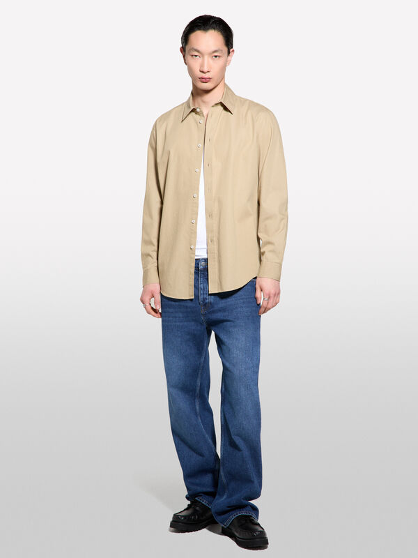 Beige regular fit shirt - men's regular fit shirts | Sisley