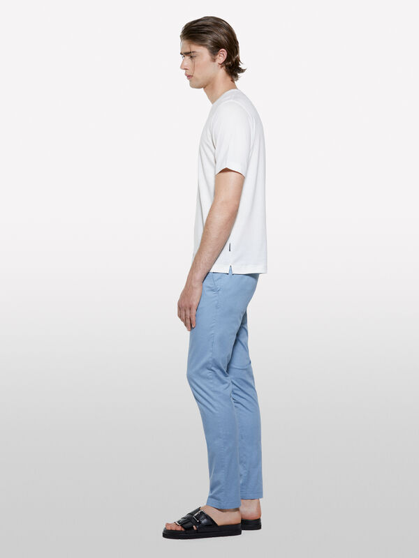 Light blue slim fit chinos - men's slim fit trousers | Sisley