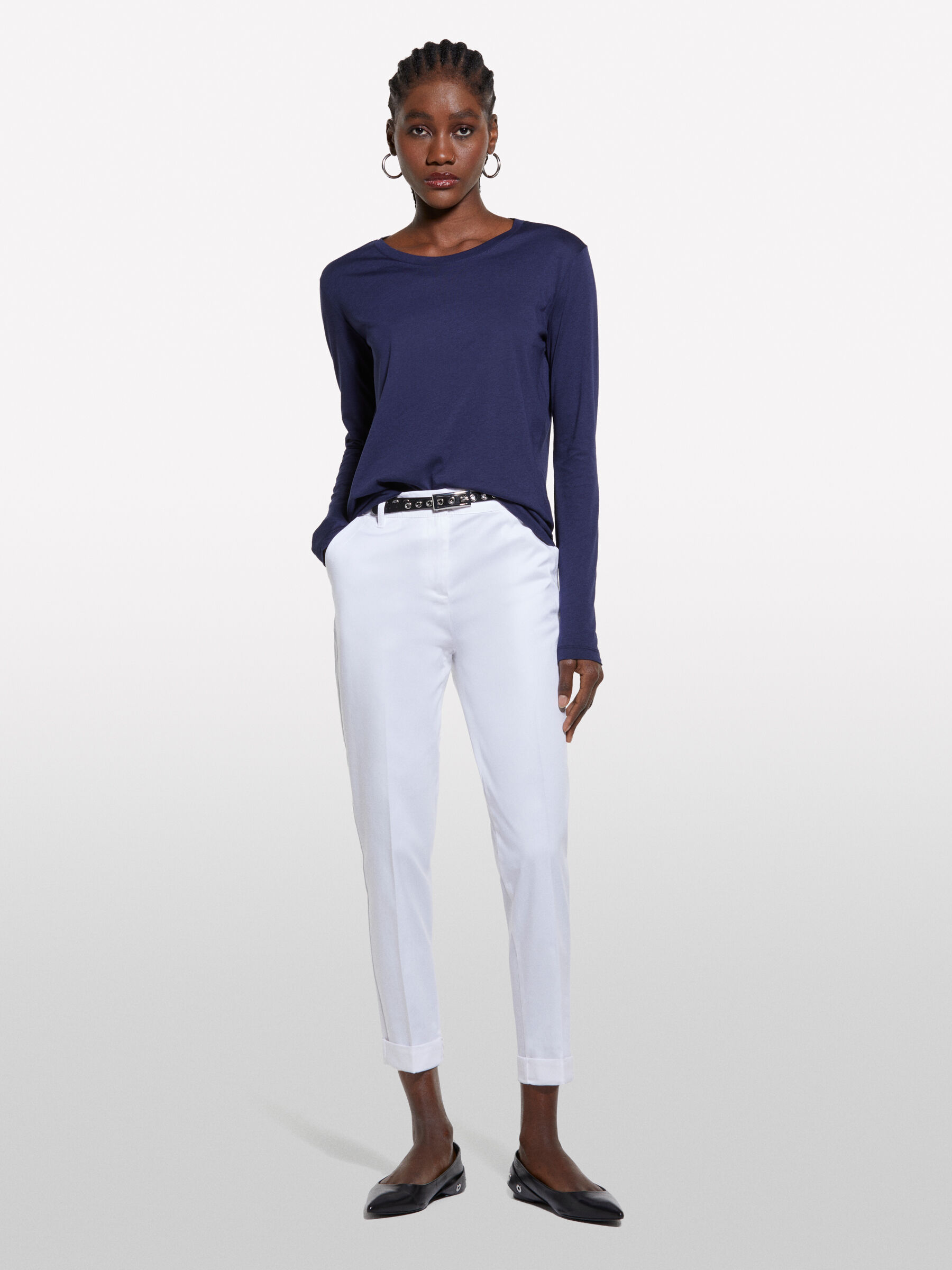 Blue long sleeve t-shirt, Dark Blue - Sisley