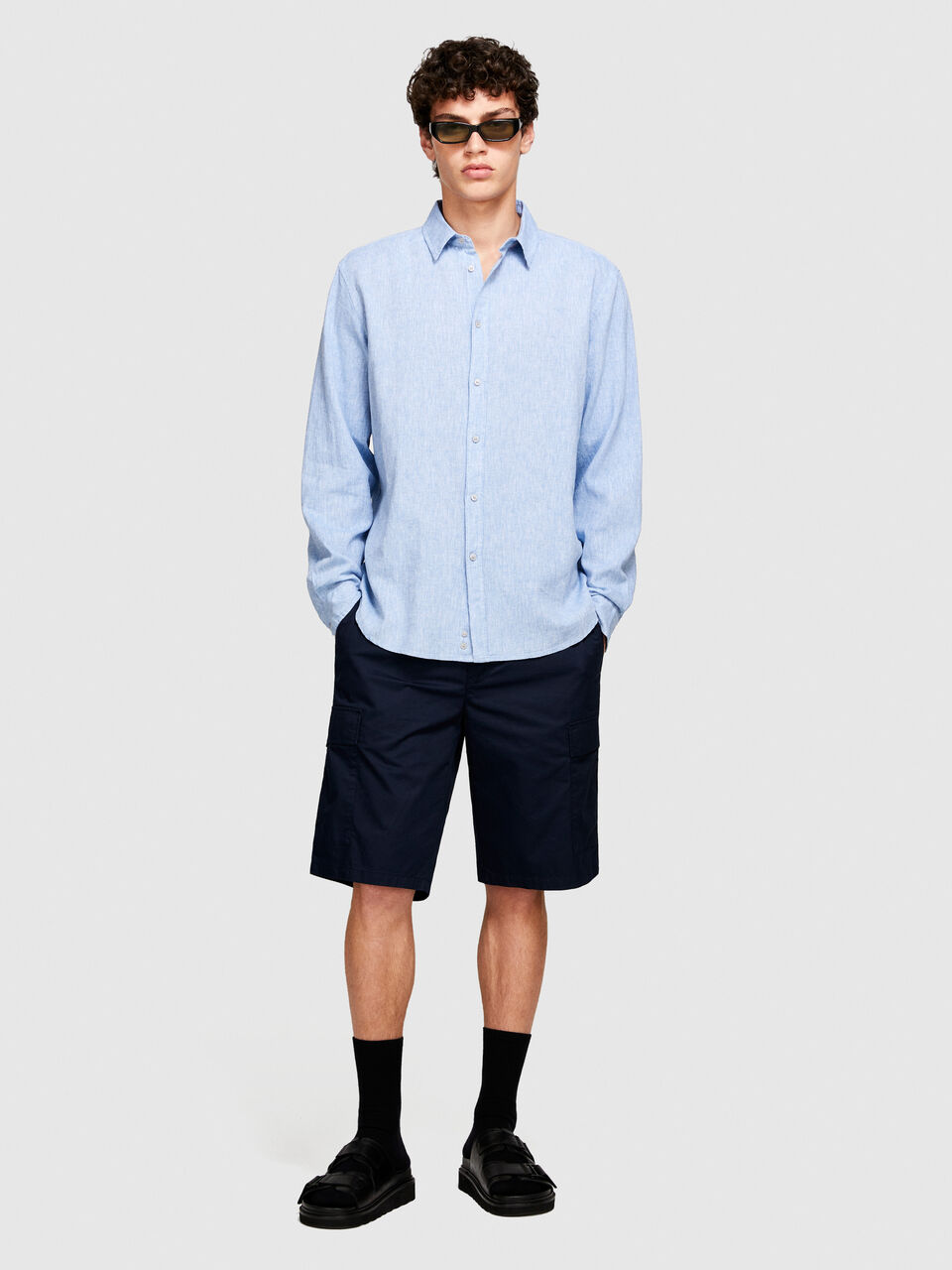 Shirt made from linen blend Men image number null