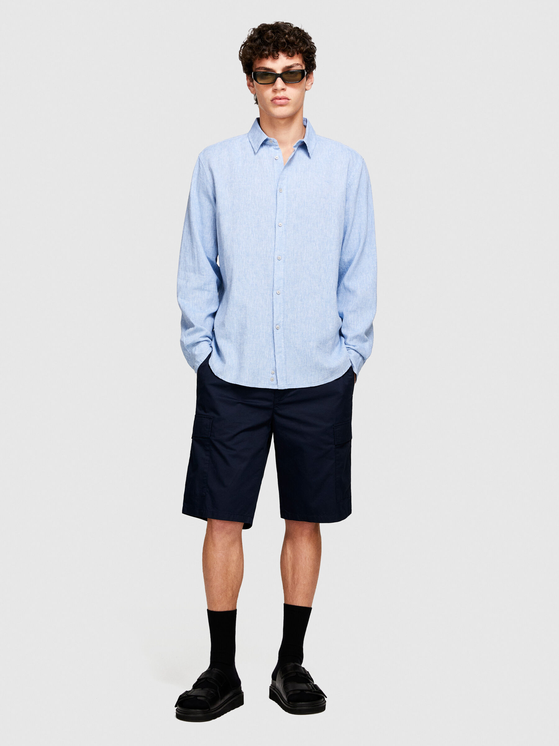 Shirt made from linen blend Men image number null