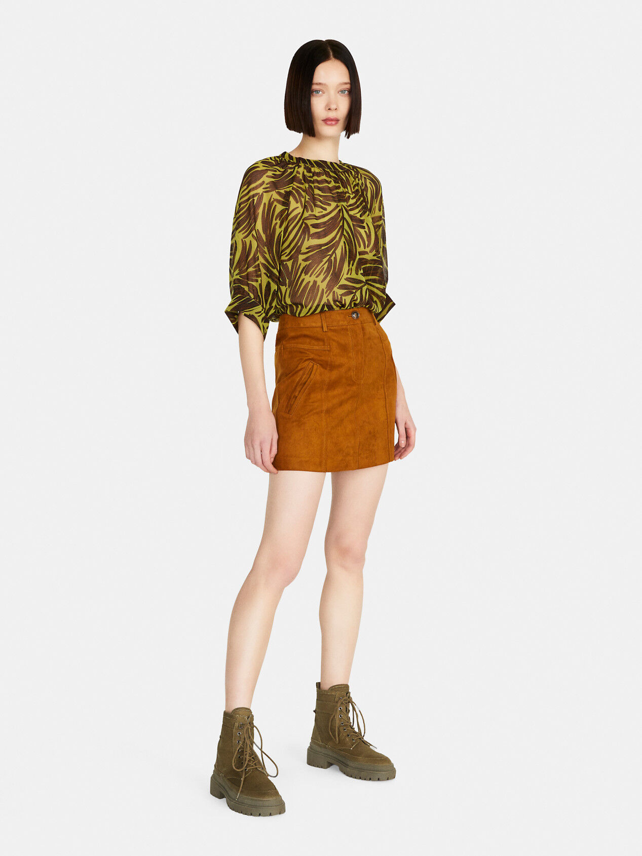High waist gold mini skirt deals