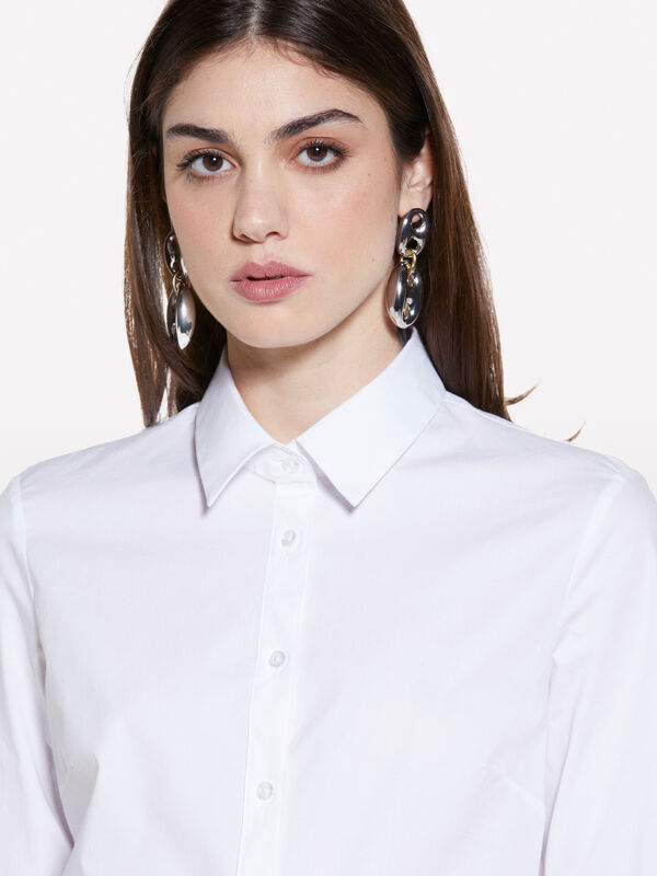 White slim fit shirt - women's shirts | Sisley
