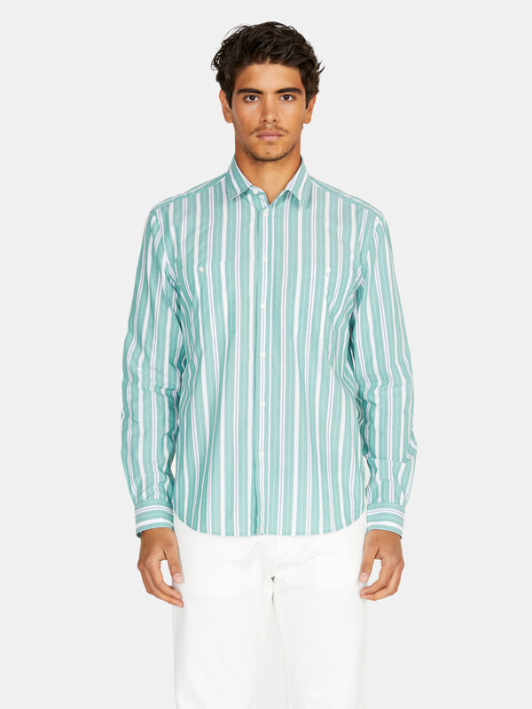 Striped shirt with pockets Men