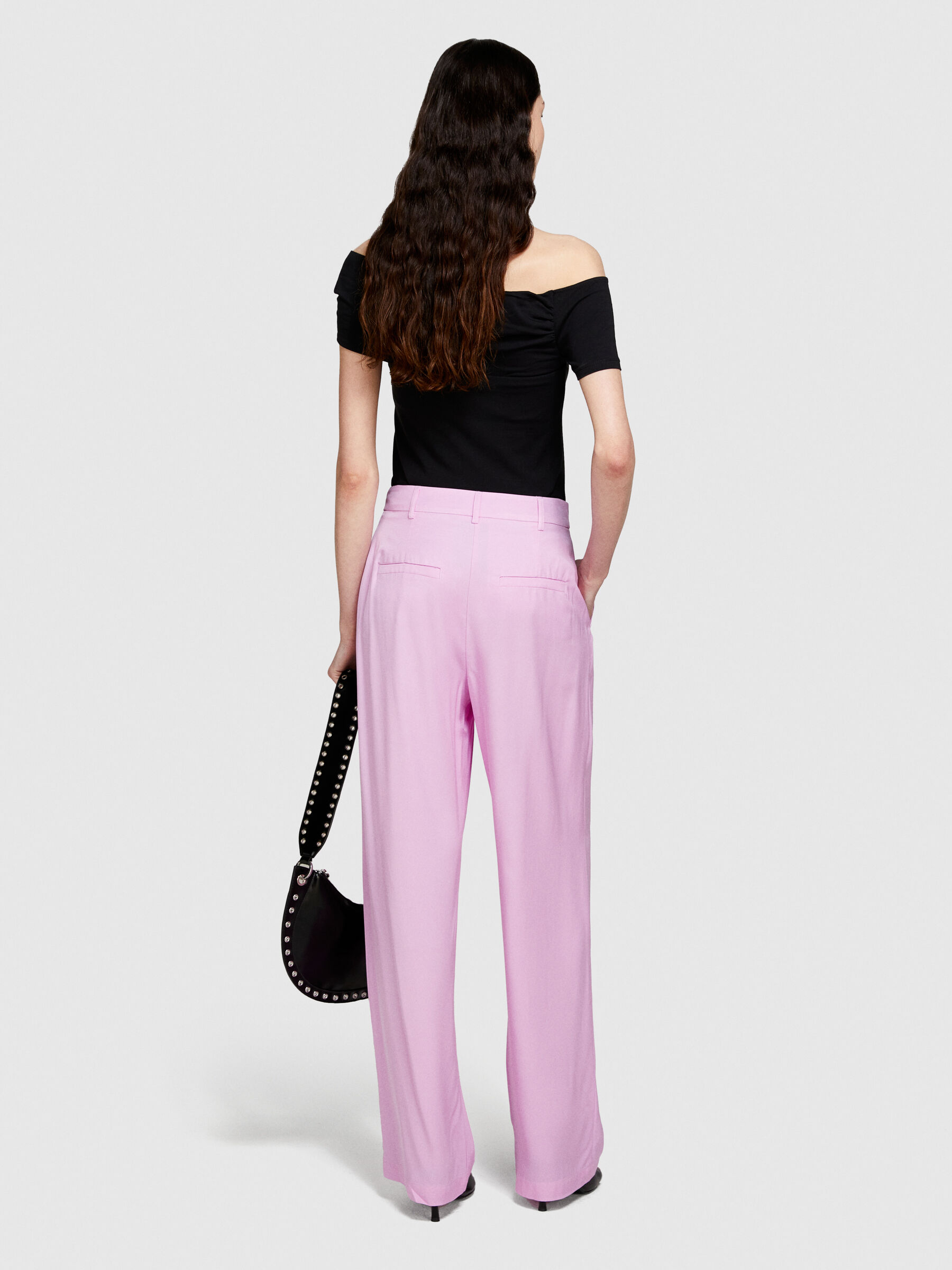 Low-waisted flared fit trousers Women image number null