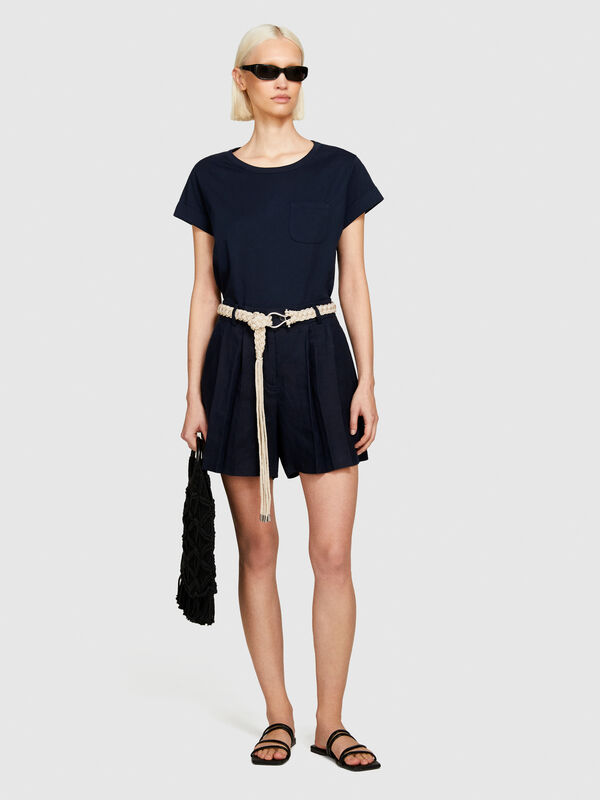 100% linen shorts 100% linen shorts - women's shorts | Sisley