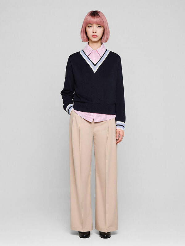 V NECK SWEATER L/S - sisley k maglie scollo a v | Sisley K