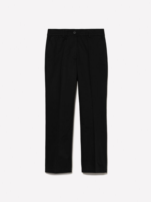 Black flare fit trousers - women's flared trousers | Sisley