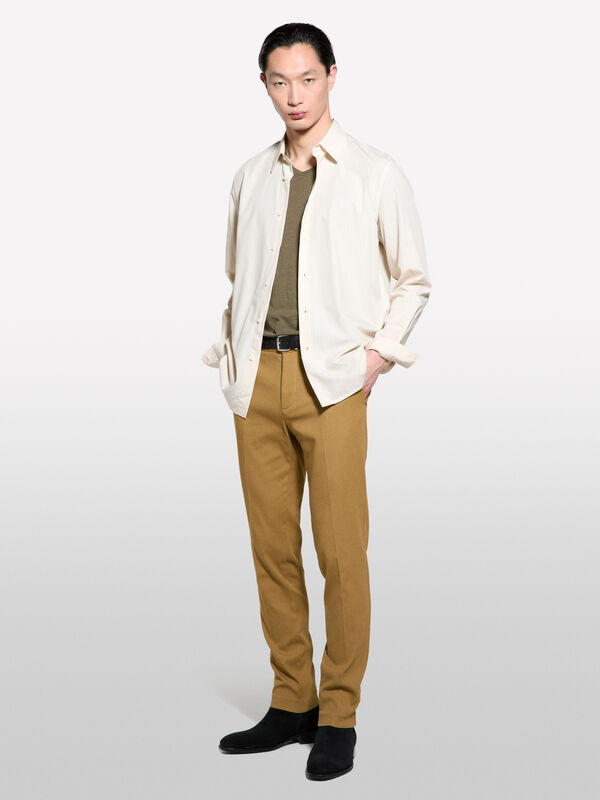 Brown slim fit chinos - men's slim fit trousers | Sisley
