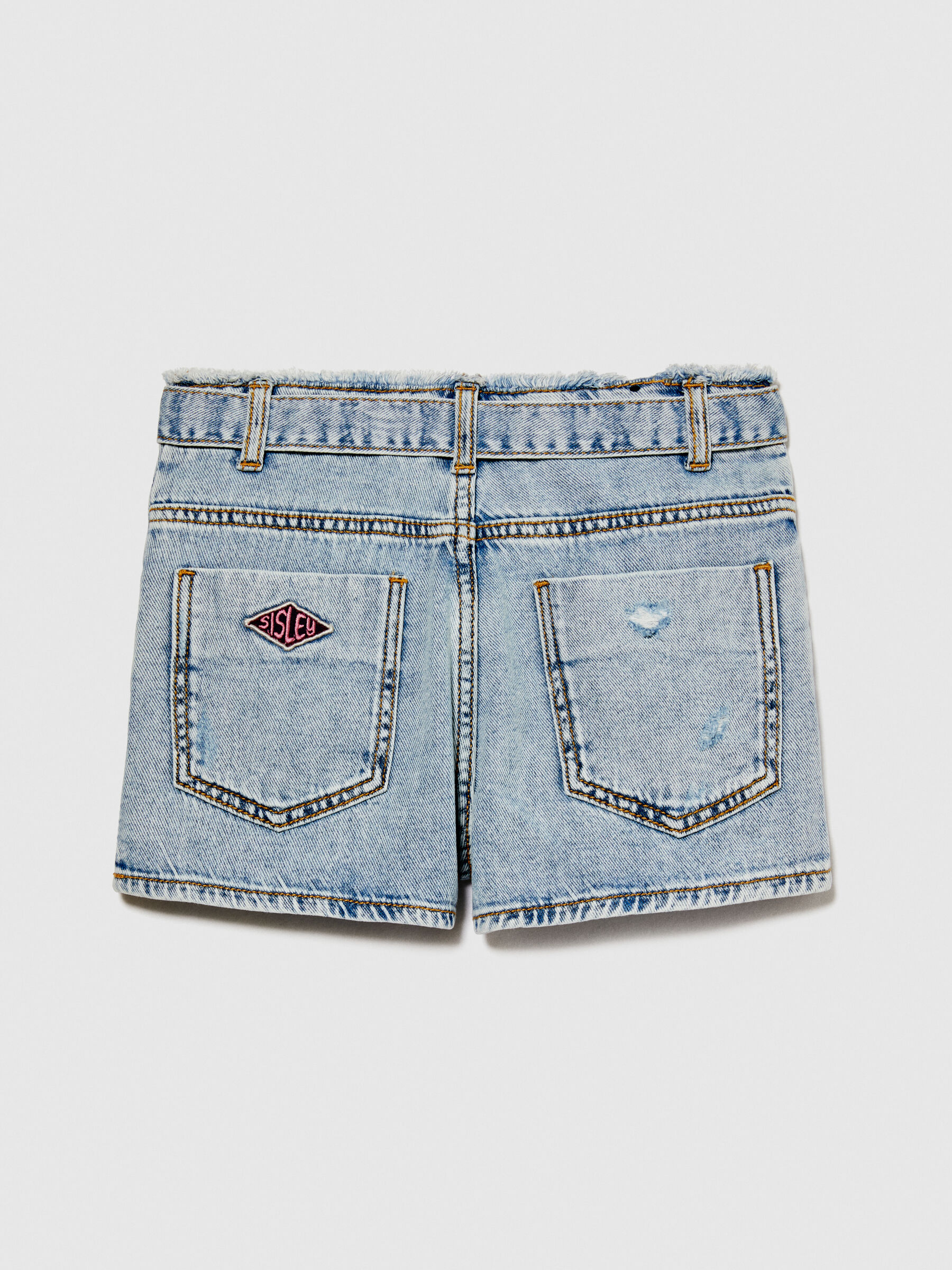 Jean shorts with belt Junior Girl image number null
