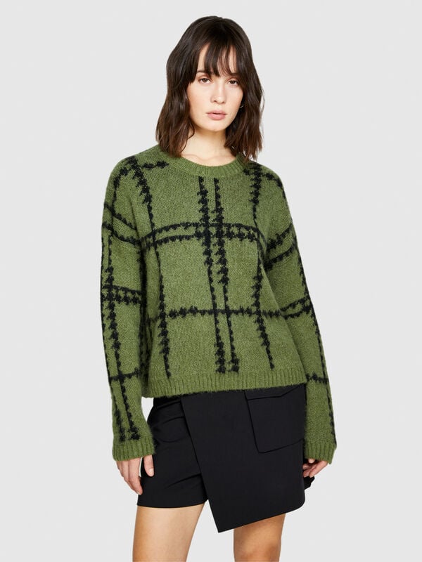Jacquard sweater - women's crew neck sweaters | Sisley