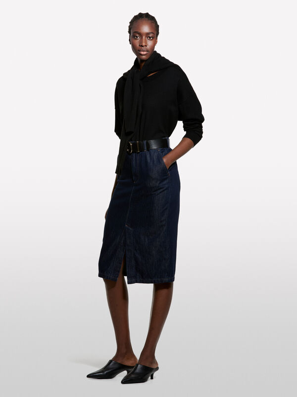 Black boat neck top - women's boat neck sweaters | Sisley