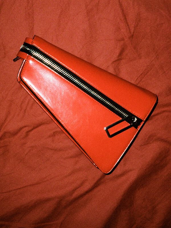 Red asymmetric bag with shoulder strap - women's shoulder and crossbody bags | Sisley