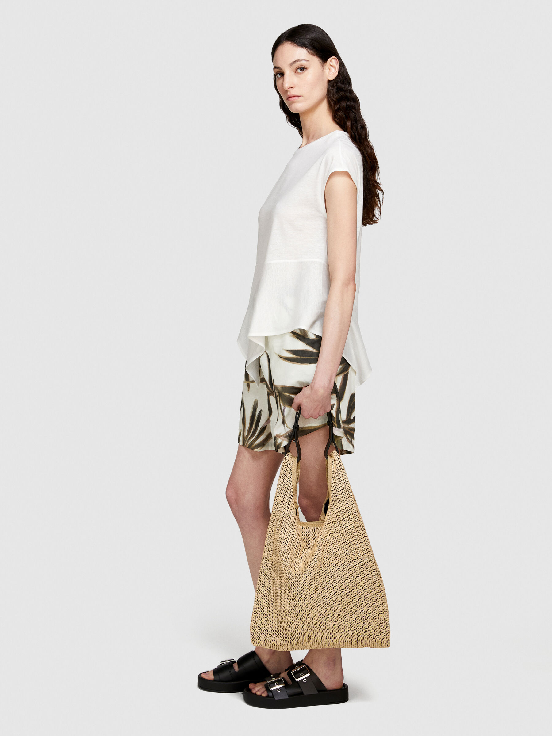 T-shirt with asymmetric flounce Women image number null