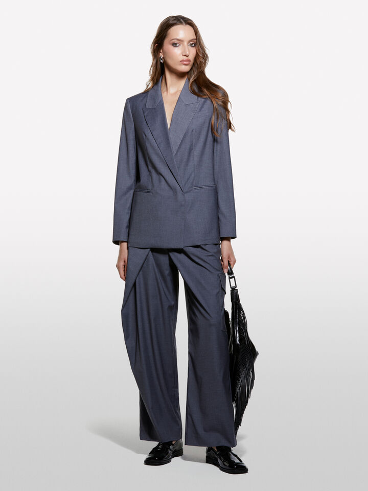 Gray blazer with buckle - women's blazers - Dark Gray | Sisley image number 1