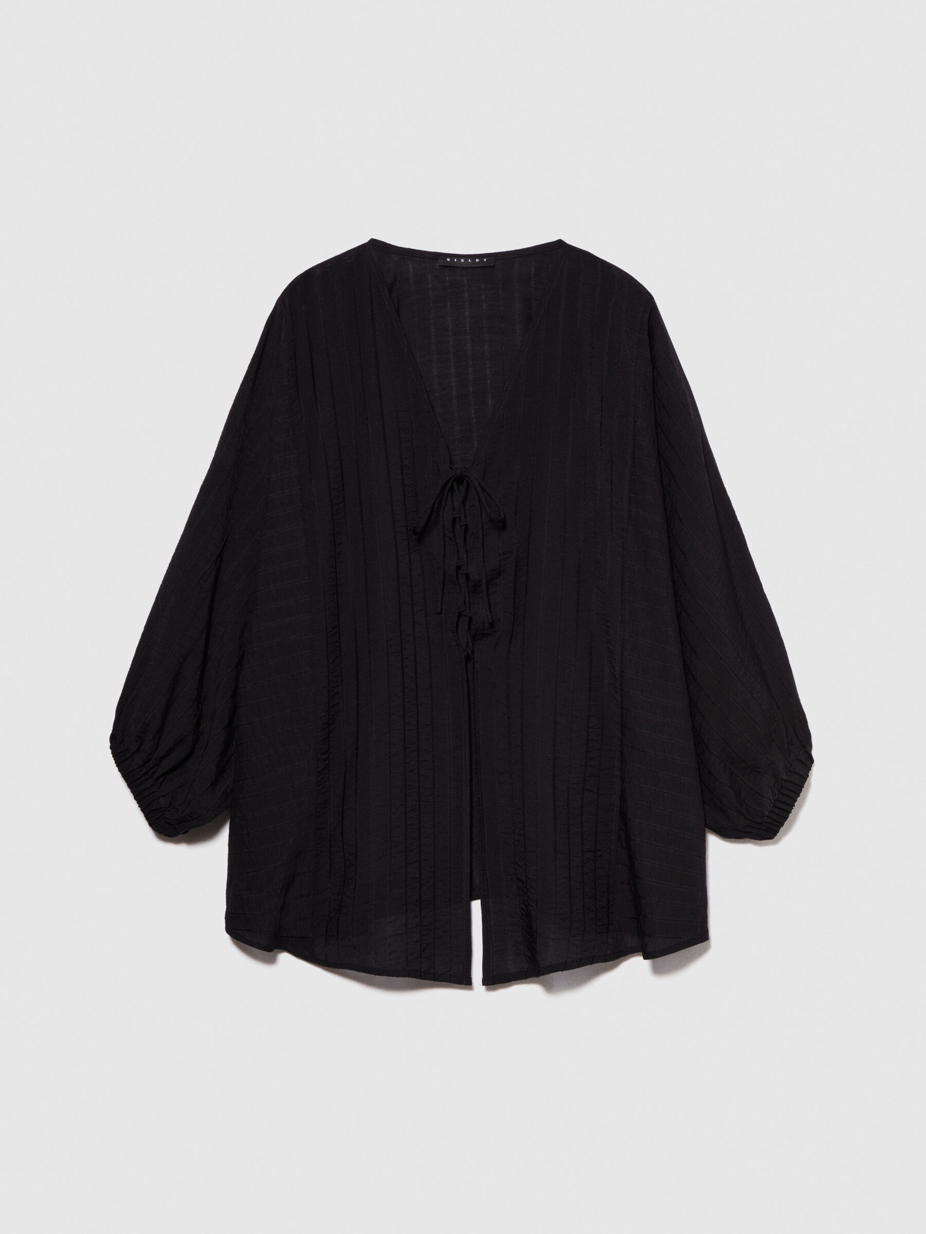 YILON Drape tie blouse ブラック YILON Drape tie blouse ブラック