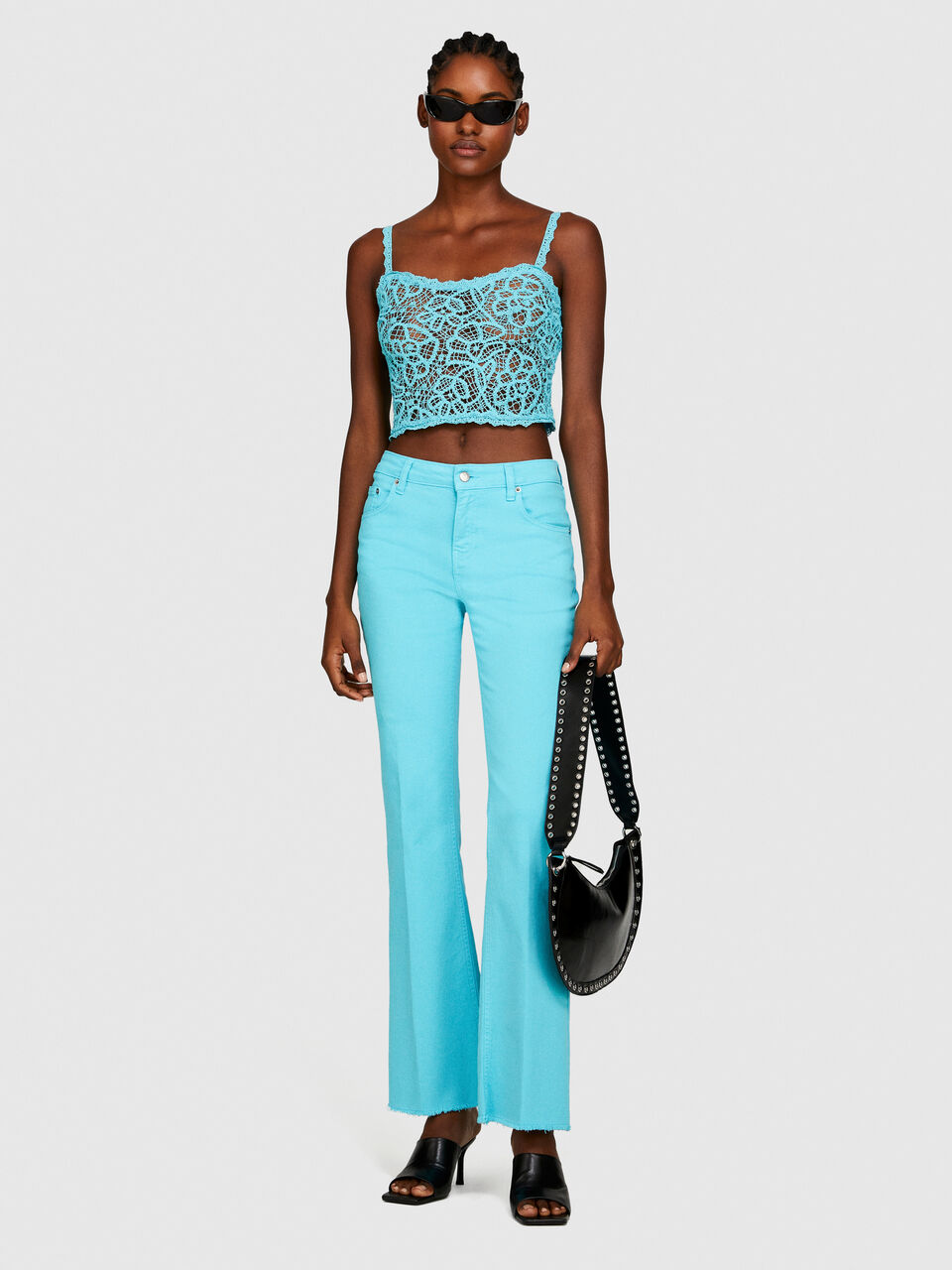 Colored flared fit jeans Women image number null