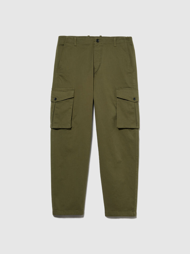Plus Size Slim Tapered Fit Cargo trousers, Dark Green